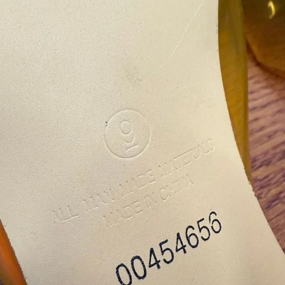 Lilliana orange see through pump sandal heel size 9 mules‎ triangle heel bold - Picture 6 of 6